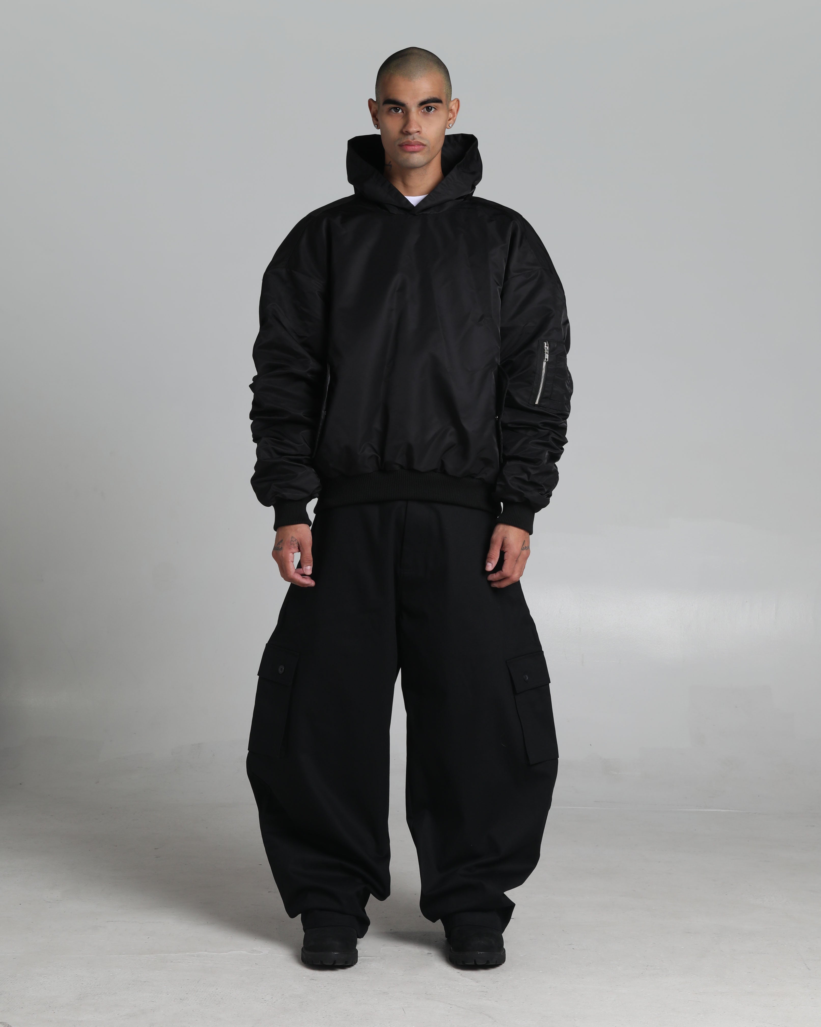 Nylon No-Zip Pullover Bomber