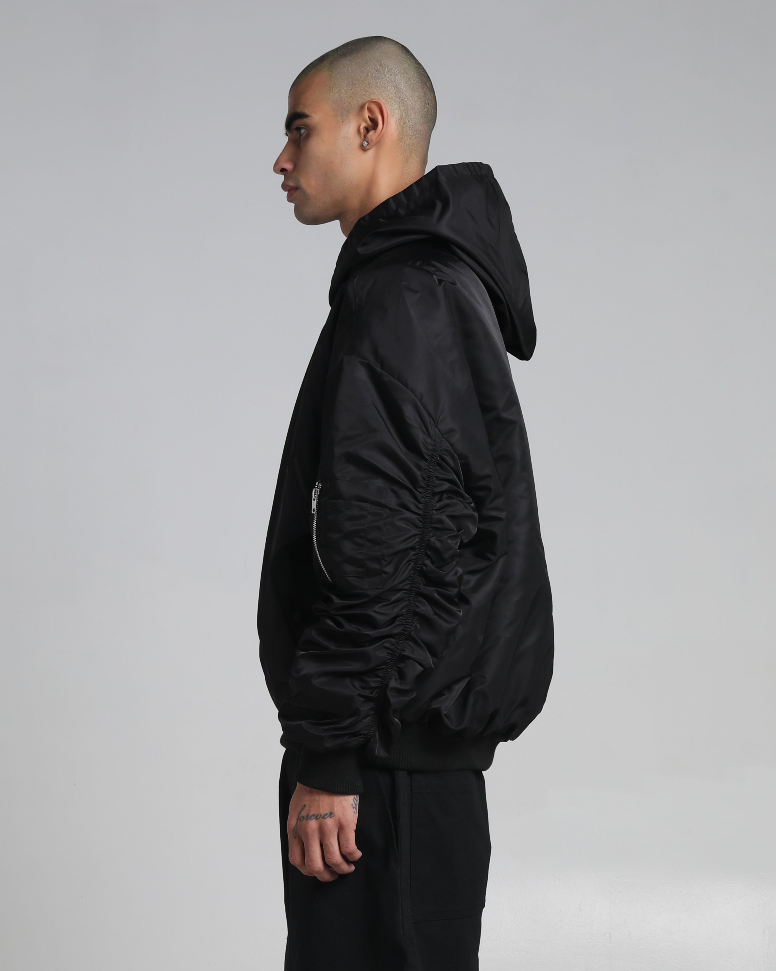 Nylon No-Zip Pullover Bomber