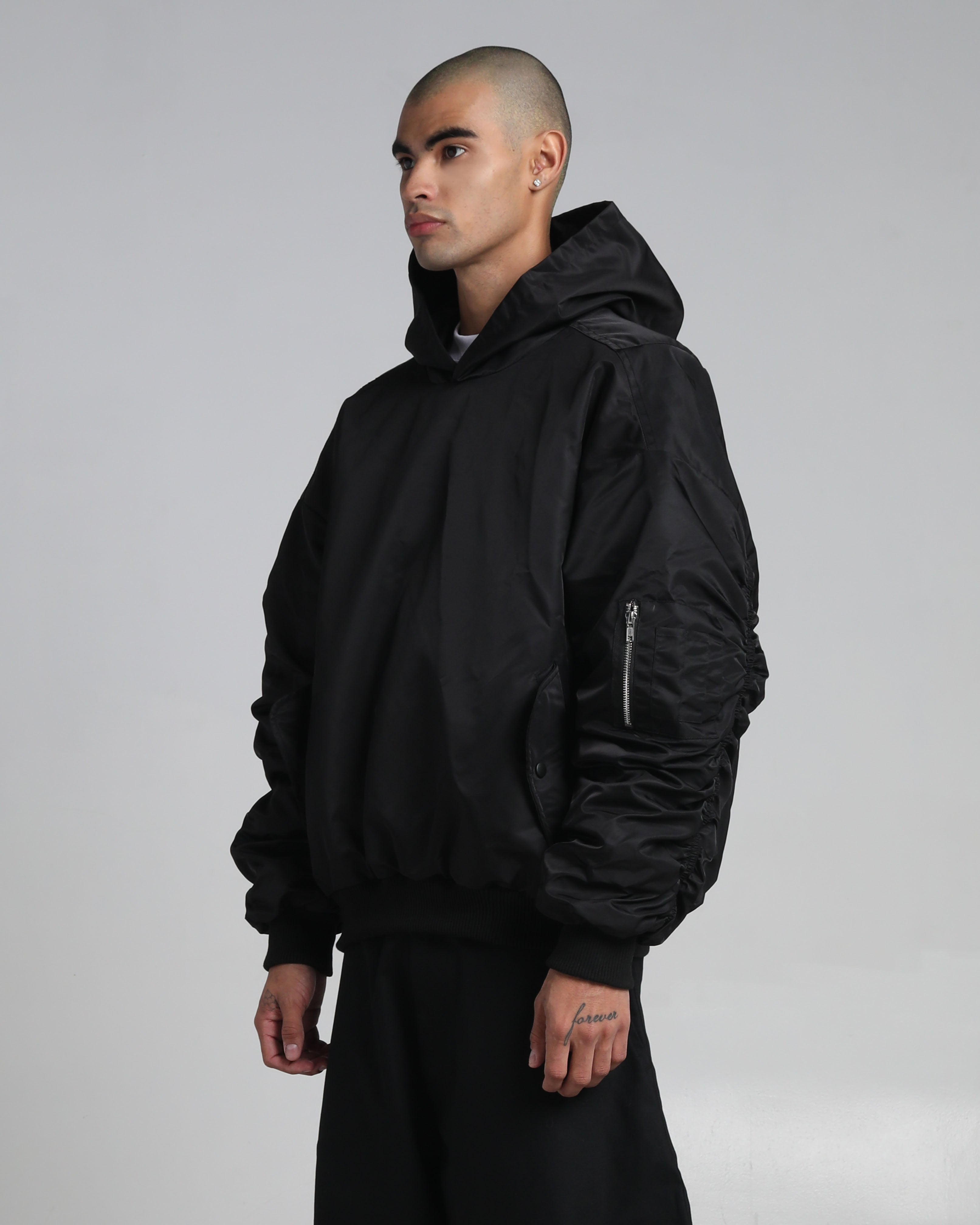 Nylon No-Zip Pullover Bomber