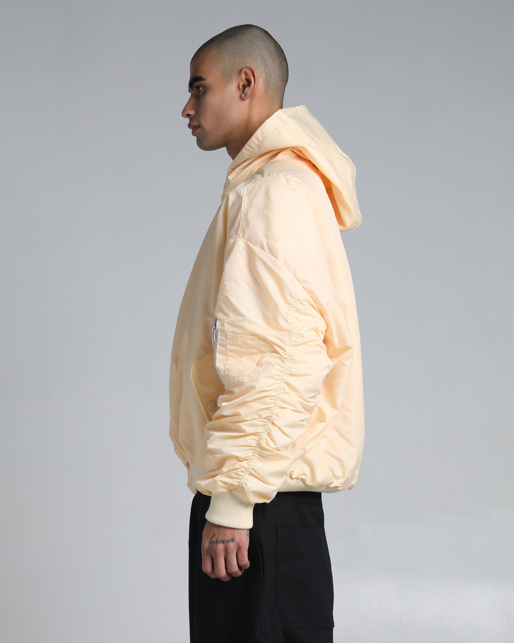 Nylon No-Zip Pullover Bomber