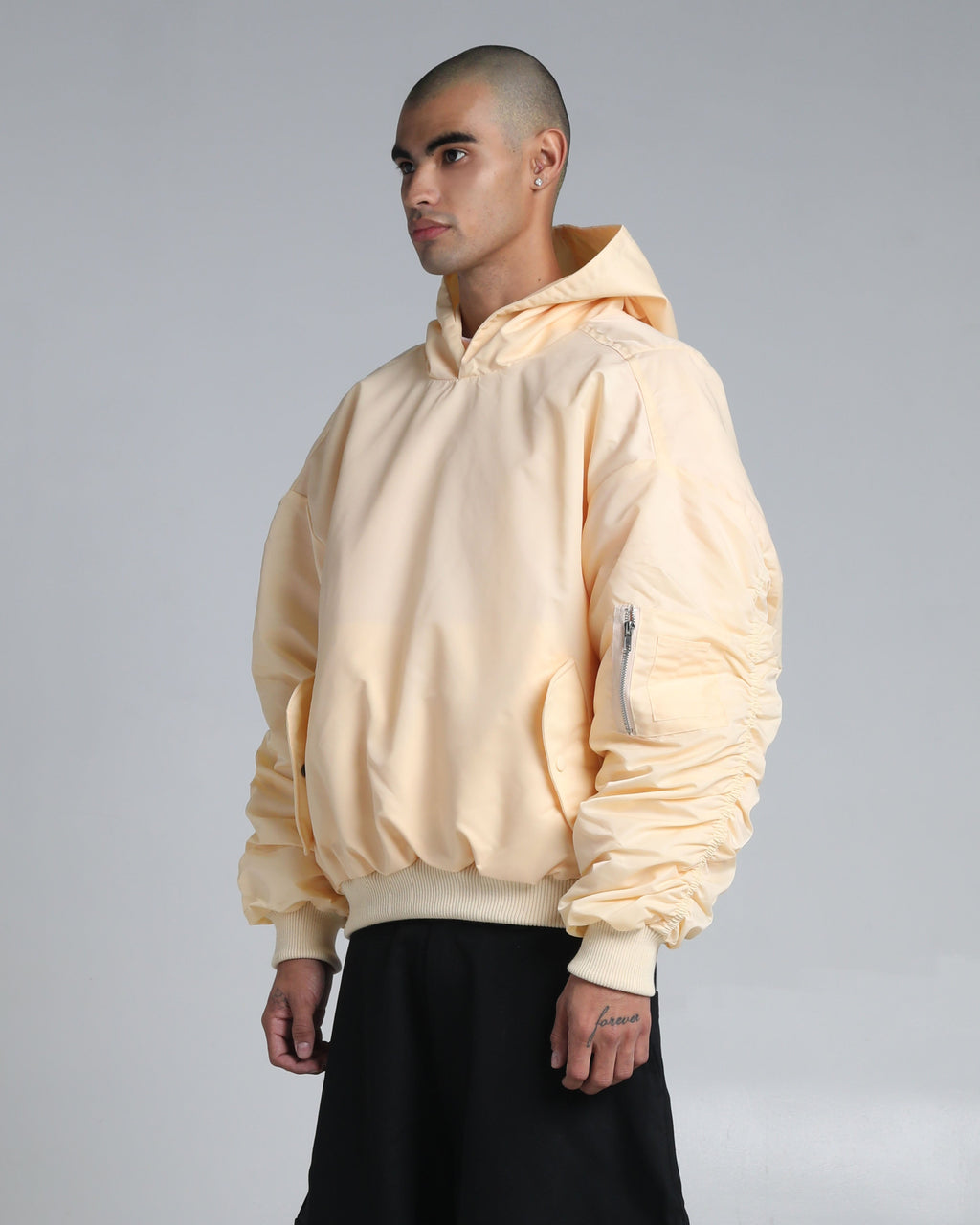 Nylon No-Zip Pullover Bomber