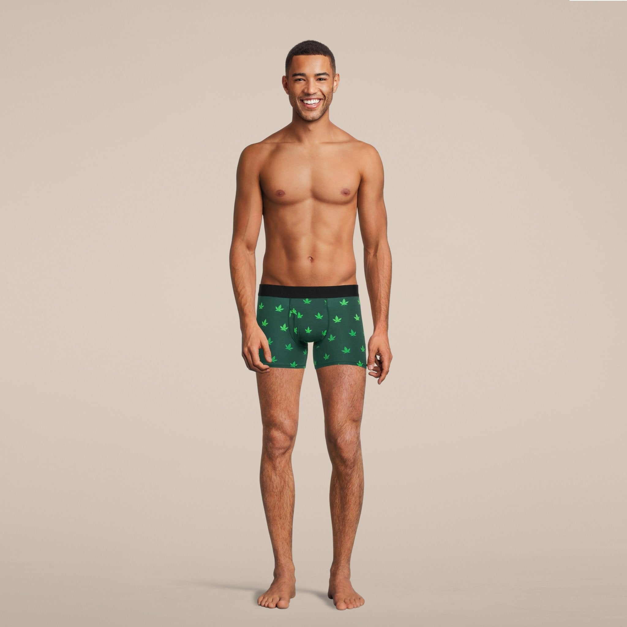 Men's Weed Boxer Brief Underwear with Pouch