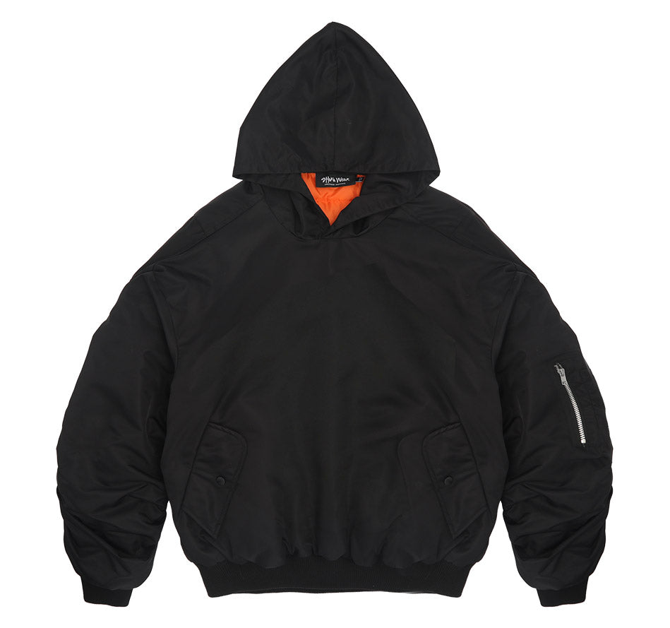 Nylon No-Zip Pullover Bomber